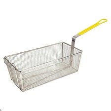 Commercial 17" Fry Basket W/ 12" Yellow Handle  One-Piece Non-Welded