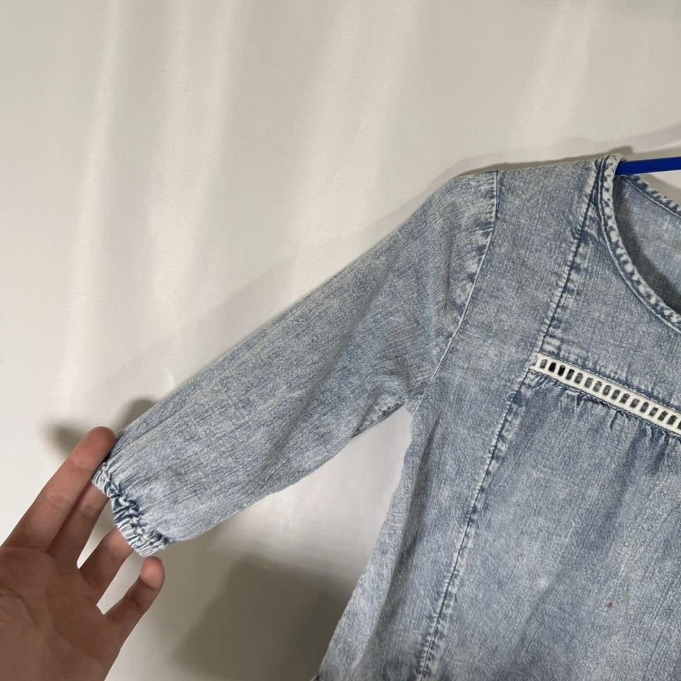 Abercrombie Niños Pequeños Niñas 3 4 Azul Manga Larga Cuello Redondo Claro Foto 3 de 4