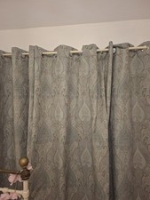 Dunelm heritage Art Nouveau Novello Duck Egg Lined Heavy Curtains 90 x 90 "