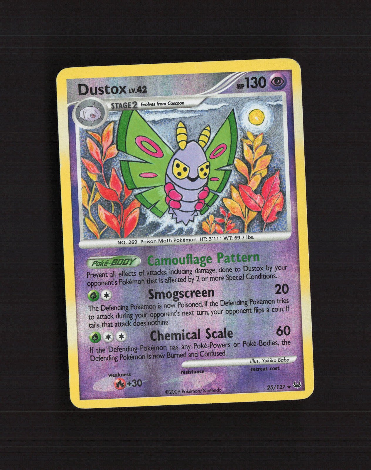 Dustox 25/127 Platinum Reverse Holo Pokemon Card MP