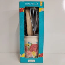 Pioneer Woman Sweet Rose Utensil Crock W/ Mini Tools Set