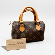 Borsa a mano Louis Vuitton Monogram Mini Speedy M41534 LV marrone autentico...