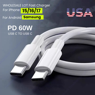 BULK LOT USB C To USB C Cable Fast Charger For iPhone 15 16 17 Pro iPad MacBook