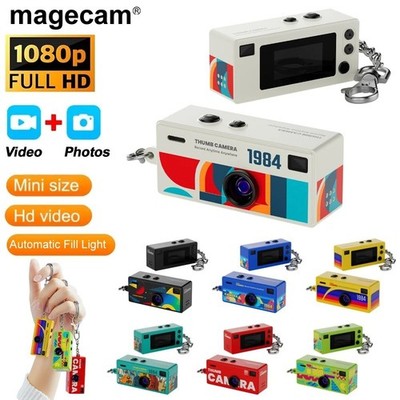Mini Keychain Digital Camera 1080P Retro Camcorder with Flash & LCD Screen 