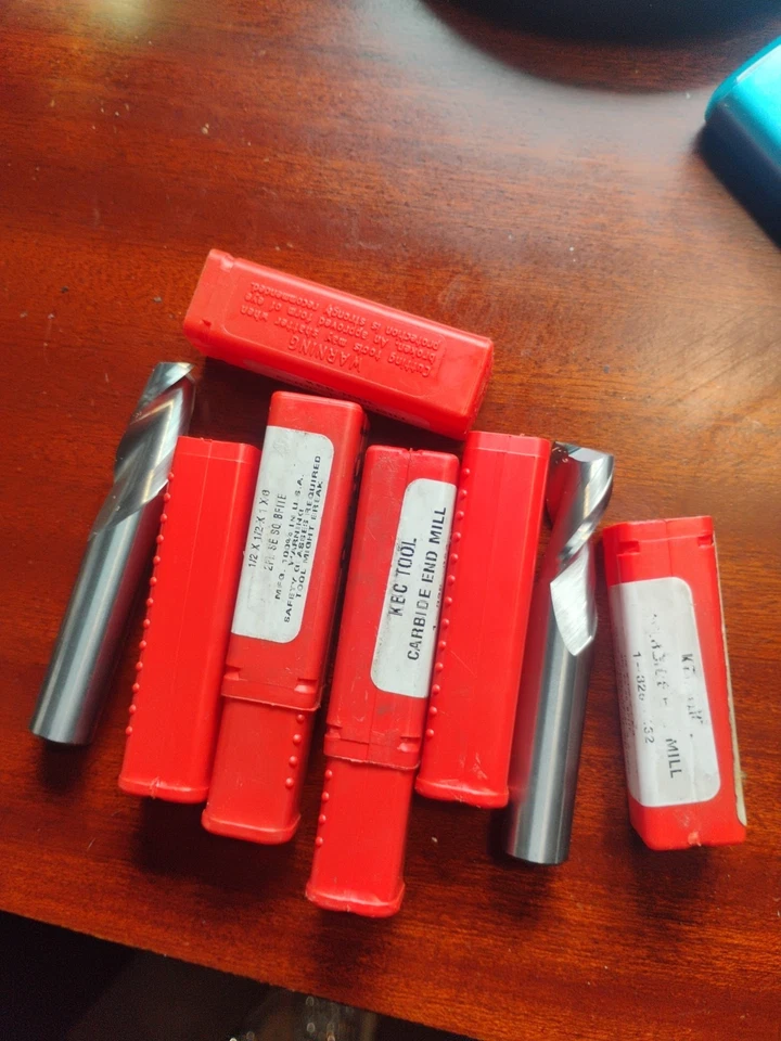 Карбидная концевая фреза Kbc 1/2x1/2x1x3 2 флейты Brite совершенно новая США - Изображение 2 из 3