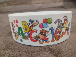 RARE Vintage Disney Plastic Bowl Kids ABC 123 Superseal
