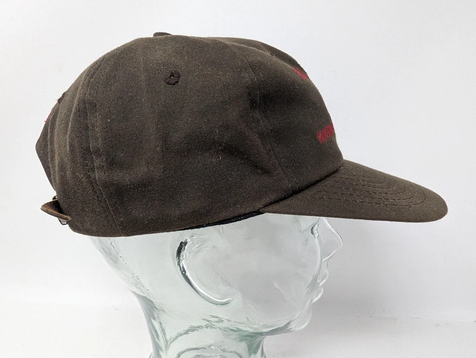 ВИНТАЖНЫЙ утка сказки охотничий домик шляпа крышка Snap назад коричневый вощеный хлопок мужской 90-х - Изображение 4 из 4