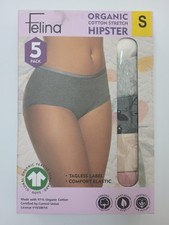Felina Women's 5 Pack Organic Cotton Stretch Hipster