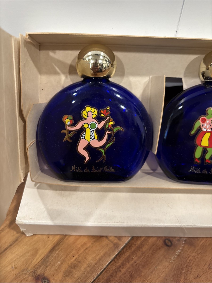 【希少・一点物】Bottle e ボトルジョージ アートパネル 未使用 4 Niki de Saint Phalle Cobalt Blue Zodiac Perfume Bottles Empty