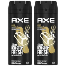 2 Pack x Axe Gold Oud Wood Fresh Vanilla Deodorant Body Spray, 150ml 4oz
