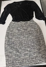 En Focus Studio Women's Tweed Sheath Dress Stretch Black Gray Size 4 Knee Length