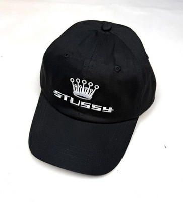 Stussy OG 93 Slick Crown Low Pro Cap Black Strapback Hat carhartt