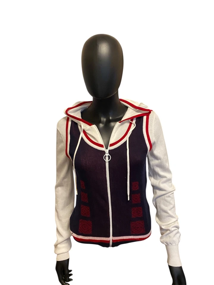 L.A.M.B. Кардиган на молнии, имитационный жилет, с капюшоном размер S - Изображение 3 из 4