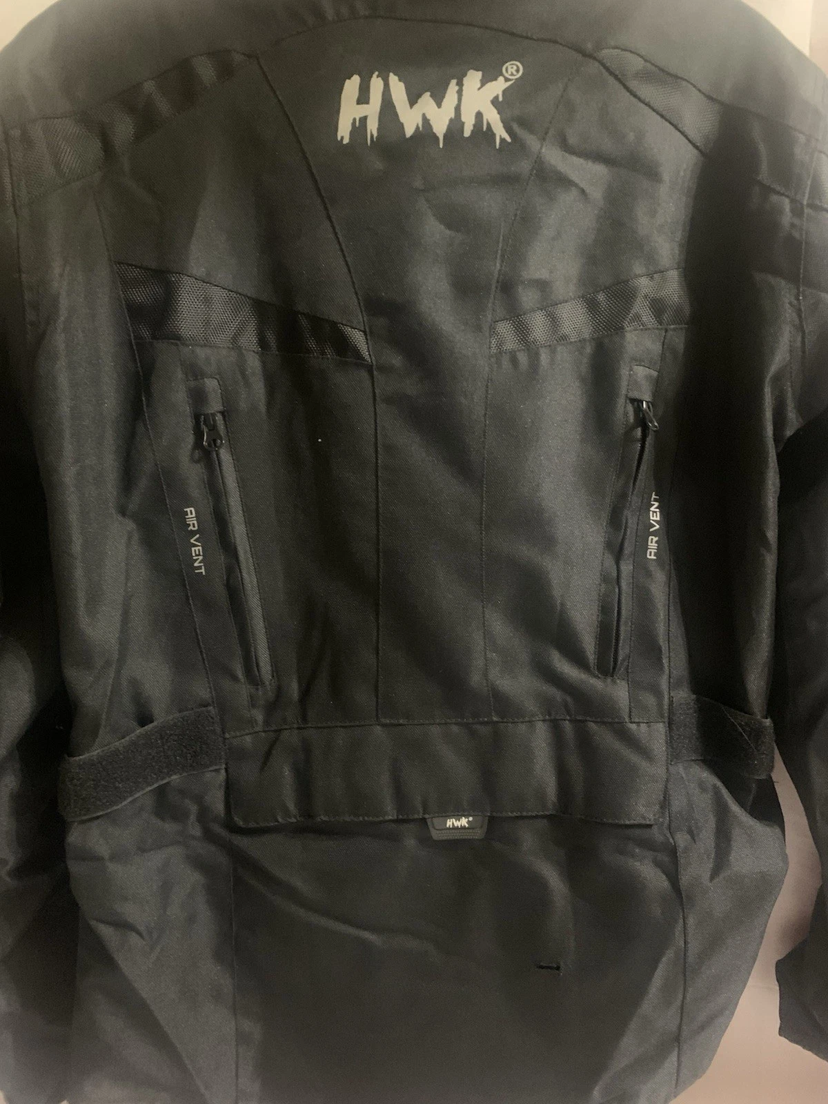 HWK Men's Black Motorcycle Jacket Zip (Pads) Ventilated Mesh Stand-Up Collar, L  image 10
