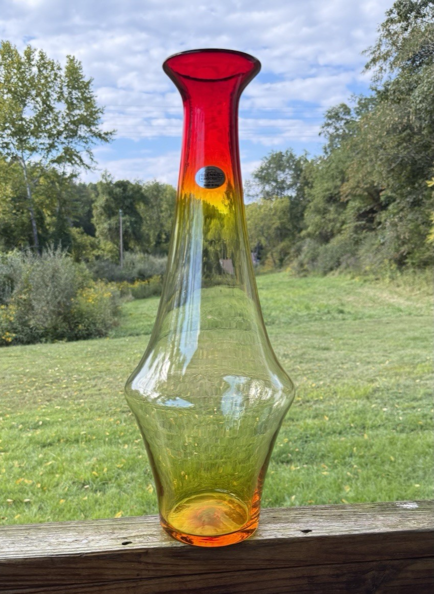 Blenko Glass Pew Pew Pew Floor Vase - Tangerine 2435 | eBay