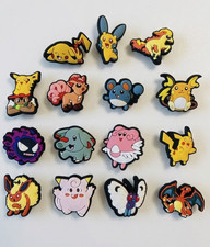 15 Piece Pokemon Shoe Bag Charms Compatible with Clogs And Crocs Shoes New