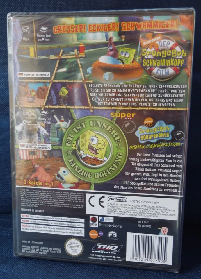 GameCube: 2 Games in 1: SpongeBob: Film + Schlacht um Bikini Bottom, NEU / OVP - Bild 2 von 2