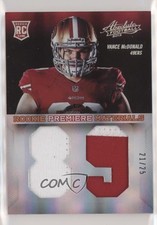 2013 Panini Absolute Jumbo Jersey Number Prime 21/25 Vance McDonald #239 0f8