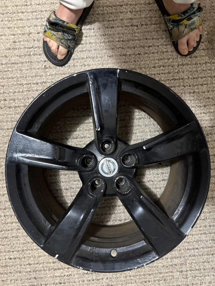 4 USED OEM ENKEI 370z wheels 18 STAGGERED! - Image 4 of 4