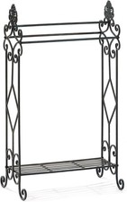 Standing Towel Rack for Bathroom,3-Tier Floor Freestanding Retro Black