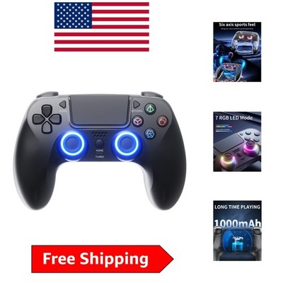 Versatile Wireless Gamepad for PS5/PC with RGB Mode & Motion Sensing - Black