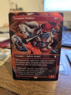 MTG Commander Masters Treasure Nabber Borderless Foil Card Near Mint Condition!!