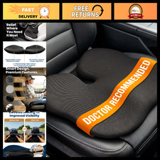 Orthopedic Car Seat Cushion - Memory Foam Booster for Driving, Office, Travel, N
