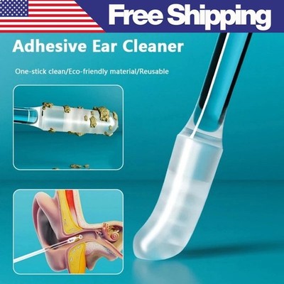 24pcs/Box Sticky Ear Swabs Soft Earwax Cleaner Remover Sticks Home Use Wax Clean