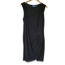 Simply Vera Vera Wang Asymmetrical Midi Dress Womens Size M Charcoal Gray