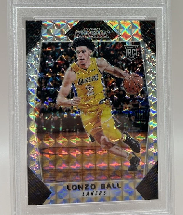 2017 Panini Prizm Lonzo Ball Rookie Mosaic Silver Prizm PSA 10 Gem Mint RC SP - Image 4 of 4