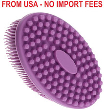 Silicone Bath Brush Double Sided Bristles for Sensitive Skin Care Gentle Purple