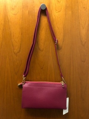 Proya Fashion Dark Fuchsia Pebbled Crossbody/Wristlet