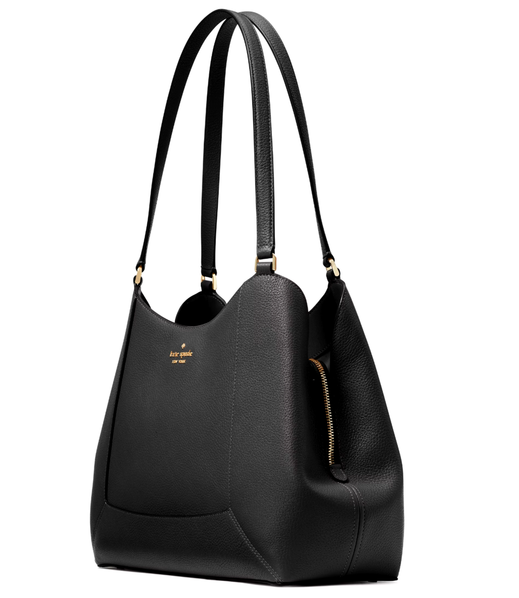 New Kate Spade Lena Large Triple Compartment Shoulder Bag Black