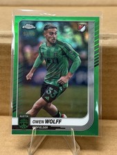 Owen Wolff 2025 Topps Chrome MLS Green Refractor 93/99 Austin FC