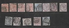 QUEEN VICTORIA 11 USED 2 UNUSED CIRCA 1880's MY REF 795