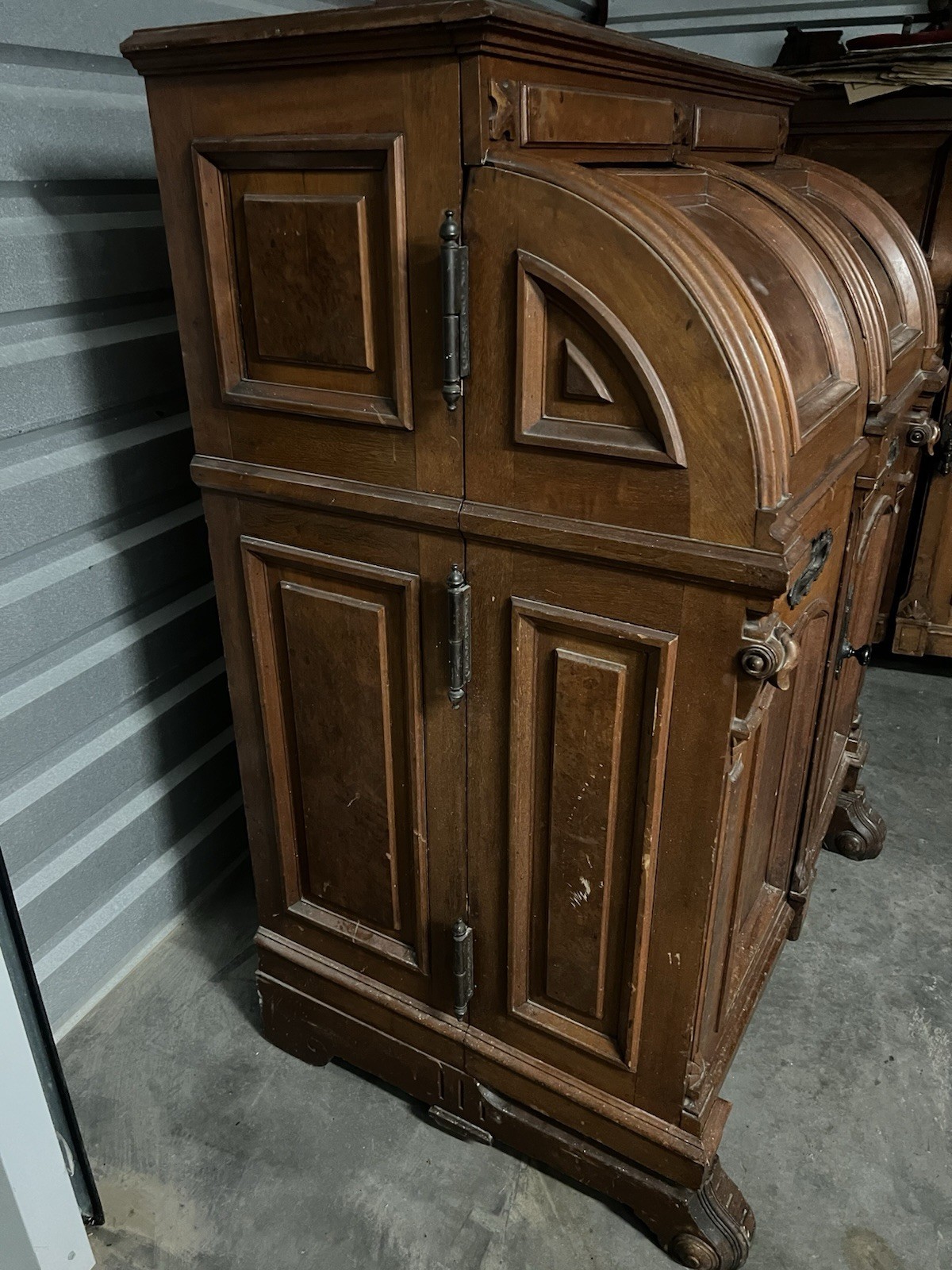 Antique 19th C. WOOTON DESK - STANDARD GRADE BURL WALNUT PATENT PAT