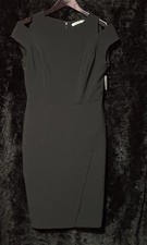 NWT MAGGY LONDON Little Black Dress Shoulder Detail Size 4 Black