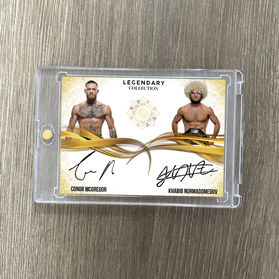 Conor McGregor x Khabib Nurmagomedov Trading Card Fanart Dual Auto Autograph