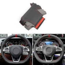 Blackred Steering Wheel Cover For Mercedes W176 W246 W205 C117 C218 X218 W213