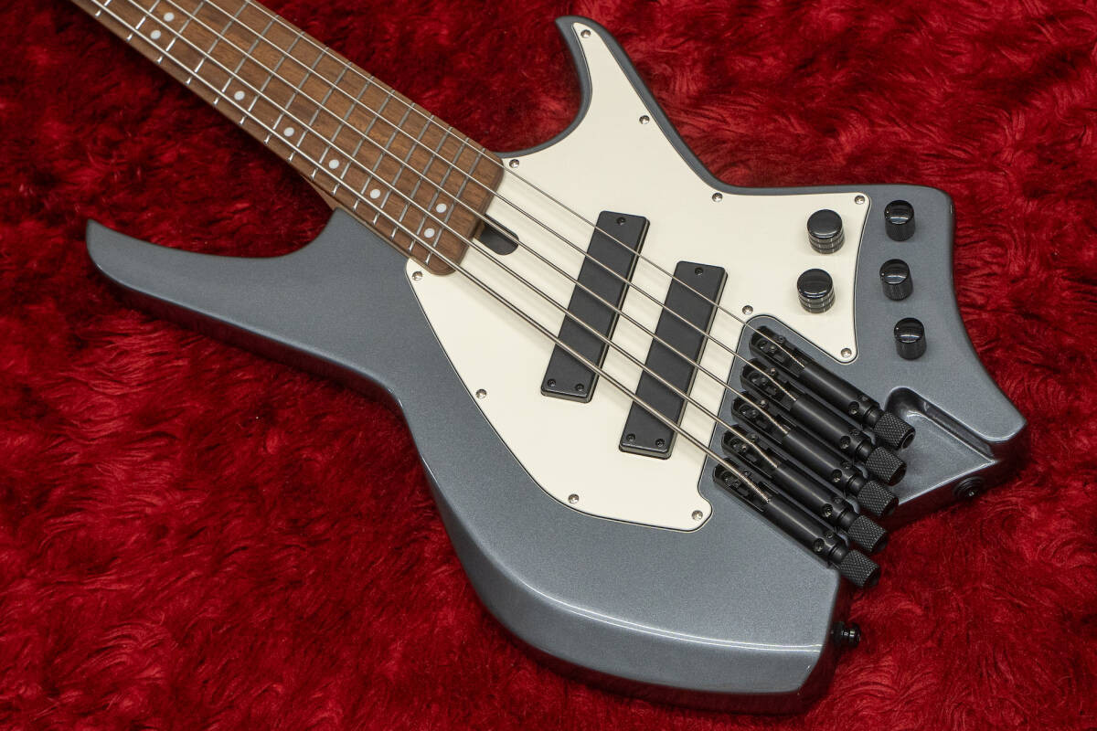 ベース HEX Guitars NB505 Gunl Gray Hex Next NB505 Headless Bass Guitar with Deluxe Bag