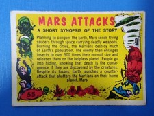 A&BC Mars Attacks 1964 Checklist #55 Very Good Condition,neat marks on back