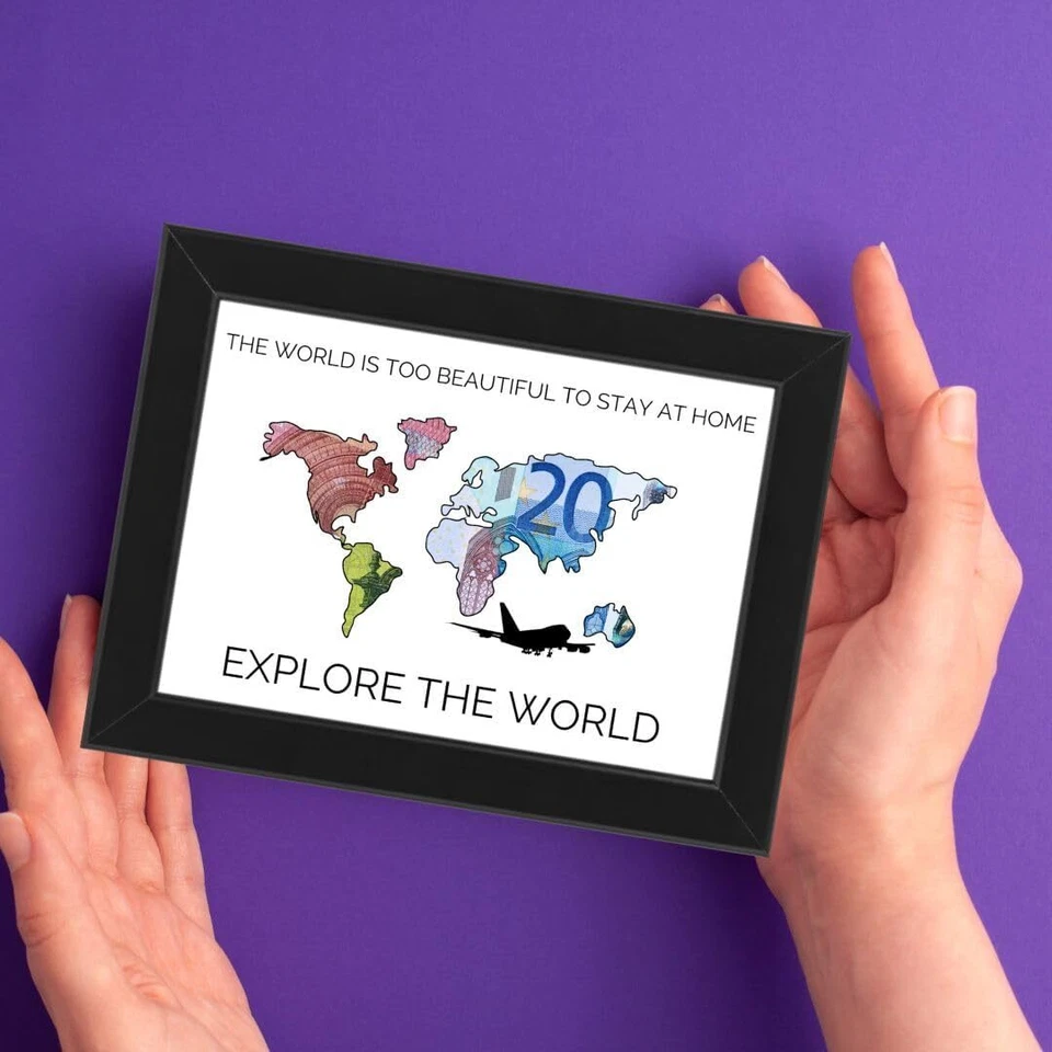 Geldgeschenk Urlaub Geld Reise Weltkarte Geschenke Reisekasse Geschenk Zur Reise - Bild 4 von 4