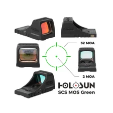 Holosun SCS-M-GR MOS MultiReticle Green 2MOA/32MOA Circle Dot Solar Reflex Sight