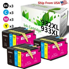 12-PacK 932XL 933XL Ink Cartridge for Officejet 7612 6600 7510 Printer