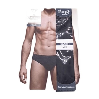 Sloggi Basic Mini 2p Slip Schwarz XL EU Slim Fit Unterwäsche