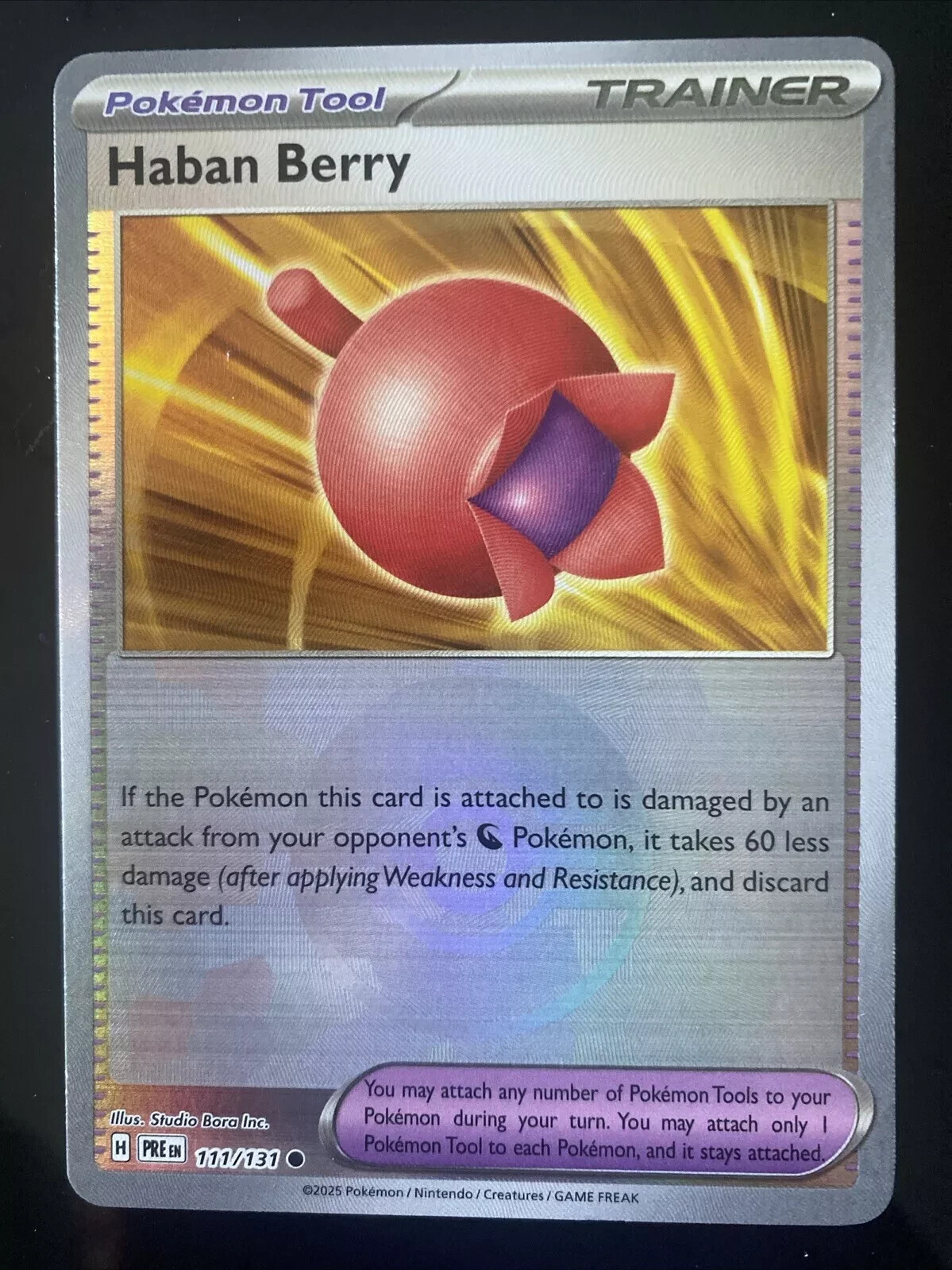 Haban Berry 111/131 Poke Ball Reverse Holo Prismatic Evolutions Pokemon Card NM