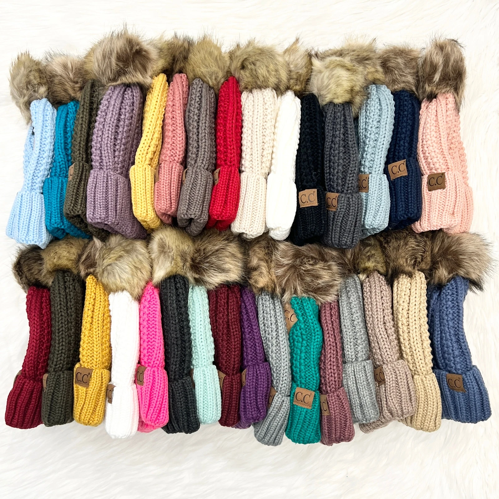 C.C Premium Lined Pom Beanies (Adult), Winter Hat, Winter Beanie, Premium Beanie