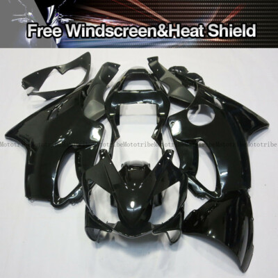 Gloss Black ABS Bodywork Fairing Kit Full Set For Honda CBR600F4i 2001-2003 2002