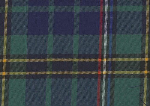 100% Wool Tartan Fabric Checked Plaid in Blue, Green, Yellow, Red & White - Photo 1 sur 1