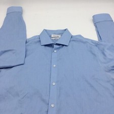 Calvin Klein slim fit stretch wrinkle free dress shirt, French blue, L 16 34/35